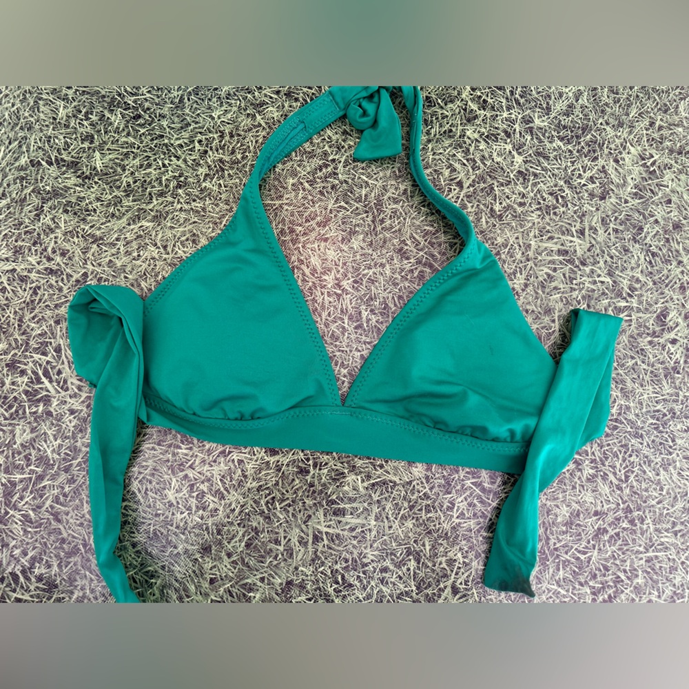 Mossimo green halter top tie swim top